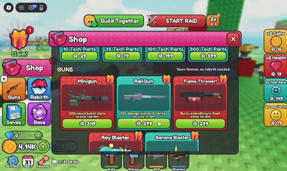 Coin Guns, Robux Guns, and the Group Reward